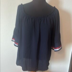 Zenobia Off Shoulder Pleated Sleeve Top size 3X
